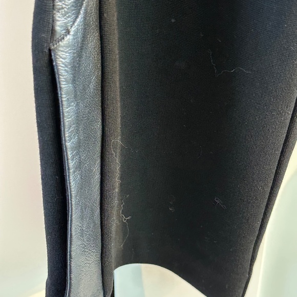 Eileen Fisher SET Leather Trimmed Wool Melton Coat and Pants - Picture 14 of 16